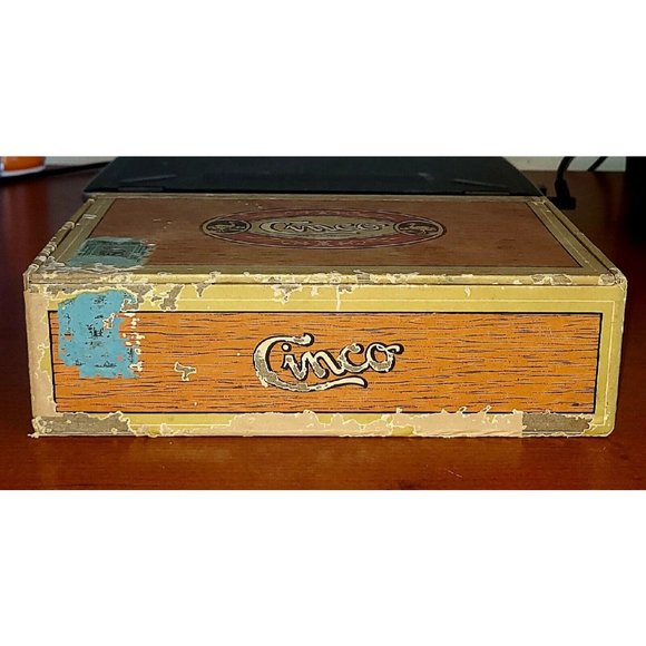 VINTAGE CINCO 5 cent Air Conditioned CIGAR BOX - Used - Empty - Picture 7 of 7